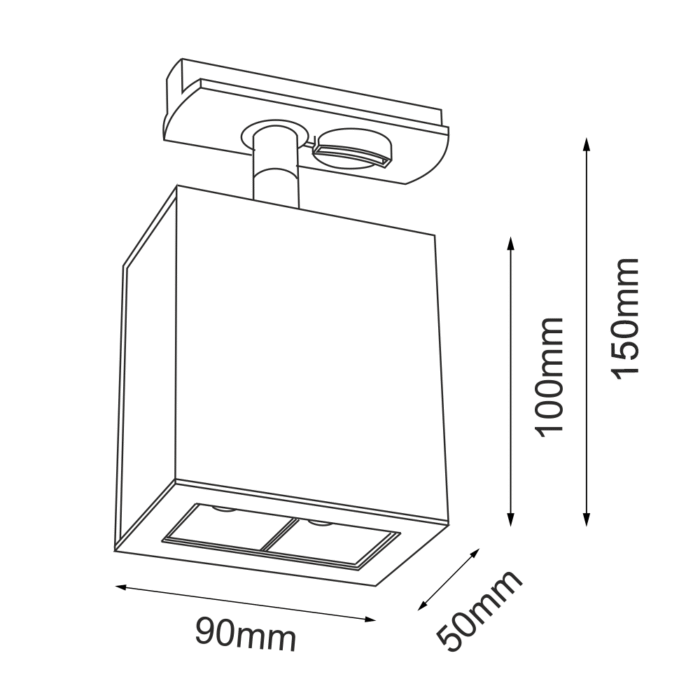 Brosline A-Glare szynoprzewód Komponenta za šinsku rasvetu Crna 3000K 50 mm 90 mm 150 mm - Slika 3