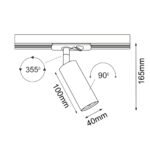 Brosline Ace szynoprzewód Komponenta za šinsku rasvetu Crna 40 mm - Slika 3