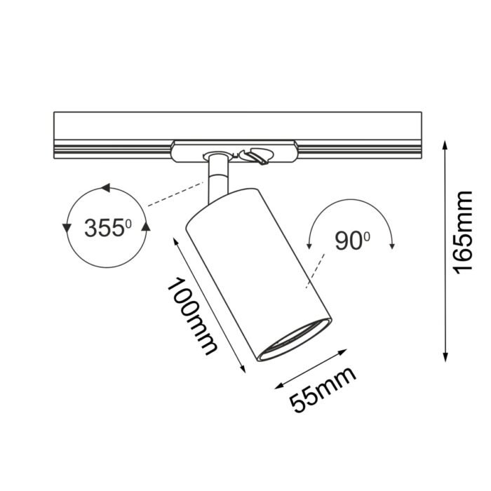Brosline Ace szynoprzewód Komponenta za šinsku rasvetu Bela 55 mm - Slika 3