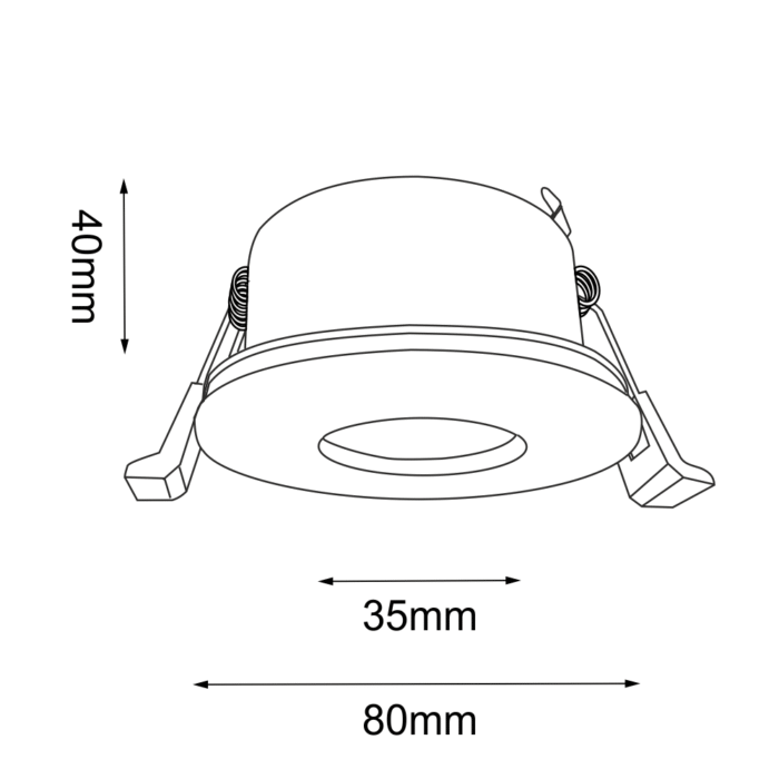 Brosline CHITO Ugradna lampa Crna - Slika 2