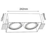 Brosline Cage Ugradna lampa Crna 85 mm 242 mm 120 mm 85 mm - Slika 2