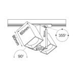 Brosline Cube szynoprzewód Komponenta za šinsku rasvetu Bela 120 mm - Slika 3