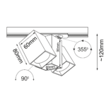 Brosline Cube szynoprzewód Komponenta za šinsku rasvetu Crna 180 mm - Slika 3