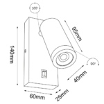 Brosline DOKU Zidna lampa Bela - Slika 2