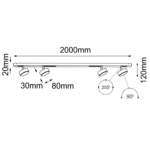 Brosline Drop line Šina Bela 1000 mm - Slika 3