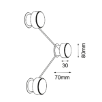 Brosline Etna Zidna lampa Bela - Slika 2