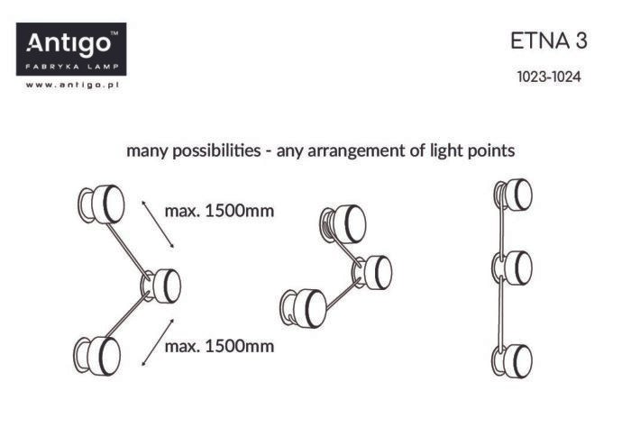 Brosline Etna Zidna lampa Bela - Slika 3