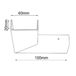 Brosline Komponenta za šinsku rasvetu Bela 100 mm - Slika 2