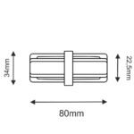 Brosline Komponenta za šinsku rasvetu Bela 80 mm 34 mm - Slika 2