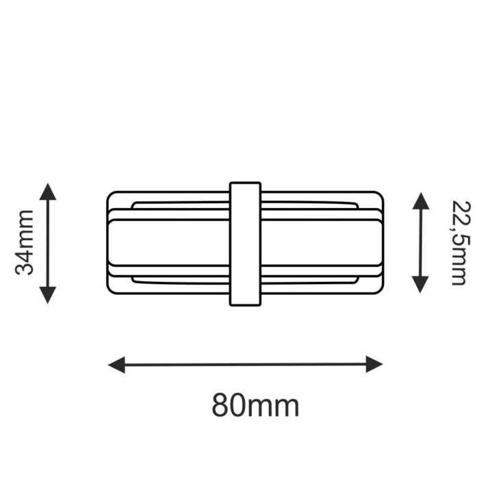 Brosline Komponenta za šinsku rasvetu Bela 80 mm 34 mm - Slika 2
