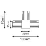 Brosline Komponenta za šinsku rasvetu Crna 106 mm 70 mm - Slika 2