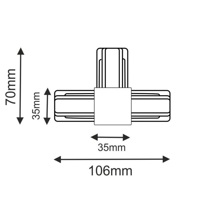 Brosline Komponenta za šinsku rasvetu Crna 106 mm 70 mm - Slika 2