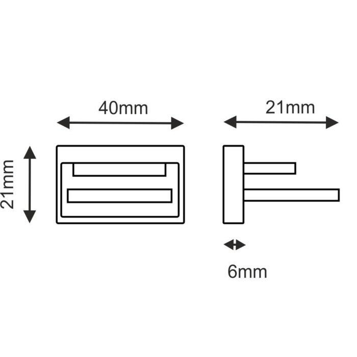 Brosline Komponenta za šinsku rasvetu Crna 21 mm - Slika 2