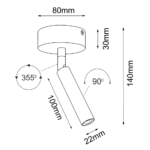 Brosline Point Reflektor Crna 80 mm 170 mm 2281 mm - Slika 2