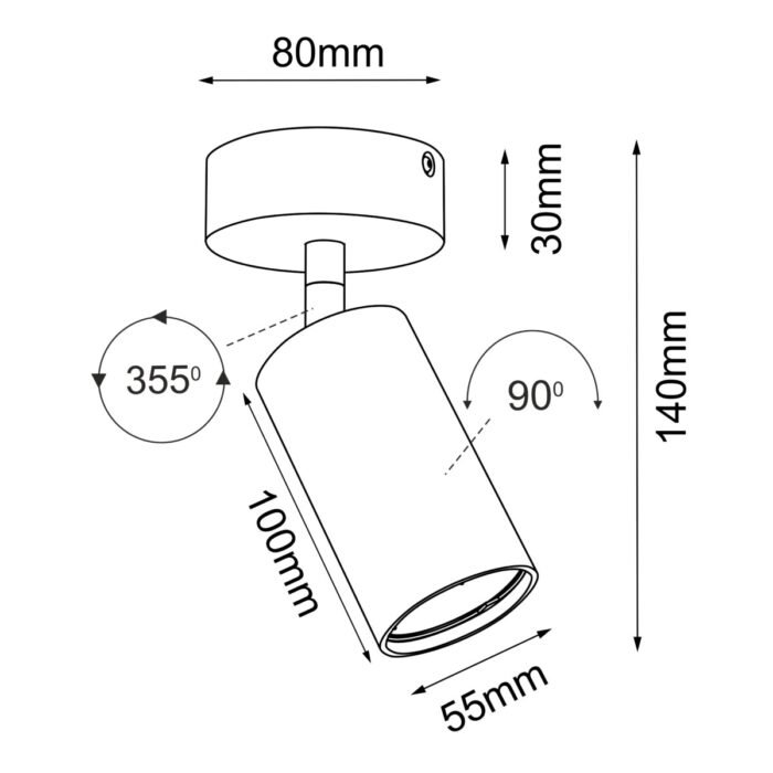 Brosline Point Reflektor Crna 80 mm 170 mm 2286 mm - Slika 2