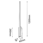 Brosline Slim W Zidna lampa Bela 3000K 40 mm 1200 mm - Slika 2