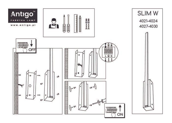 Brosline Slim W Zidna lampa Bela 3000K 40 mm 1200 mm - Slika 3