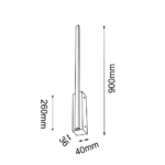 Brosline Slim W Zidna lampa Crna 3000K 40 mm 900 mm - Slika 2