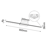 Brosline Slim W Zidna lampa Bela 3000K 900 mm 80 mm - Slika 2