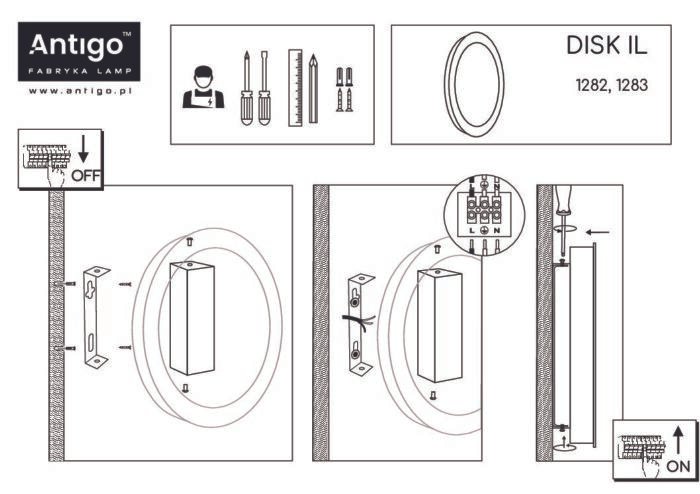 Shilo zidna lampa crna 4000K - Slika 2