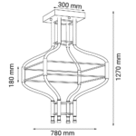 Dohar Alha S Visilica Crna 2700-6000K 780 mm 1270 mm - Slika 4