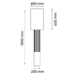 Dohar IHI Stona lampa Crna 1890 mm 400 mm 600 mm 9474 - Slika 4