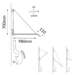 Dohar Nurh Zidna lampa Crna 980 mm - Slika 3