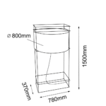 Dohar PAA Stona lampa Bela 1500 mm - Slika 4
