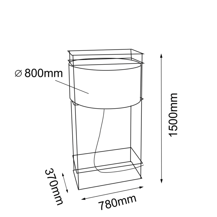 Dohar PAA Stona lampa Bela 1500 mm - Slika 4