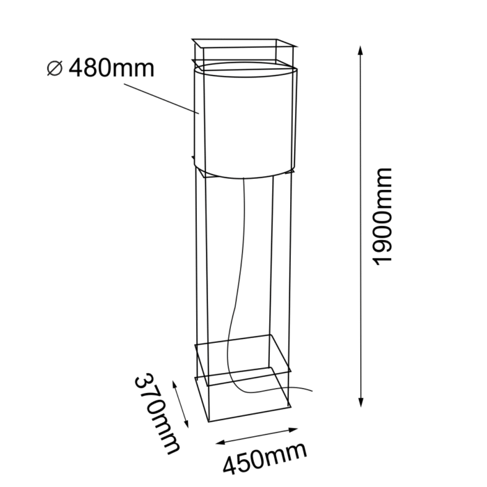 Dohar PAA Stona lampa Crna 1900 mm 9030 - Slika 4