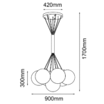 Dohar iO Visilica Crna 900 mm 1700 mm - Slika 4