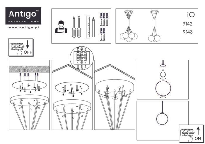 Dohar iO Visilica Crna 900 mm 1700 mm - Slika 5