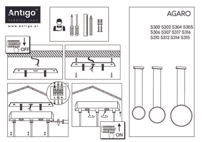 Shilo Agaro visilica crna (870 mm) 3000K - Slika 2