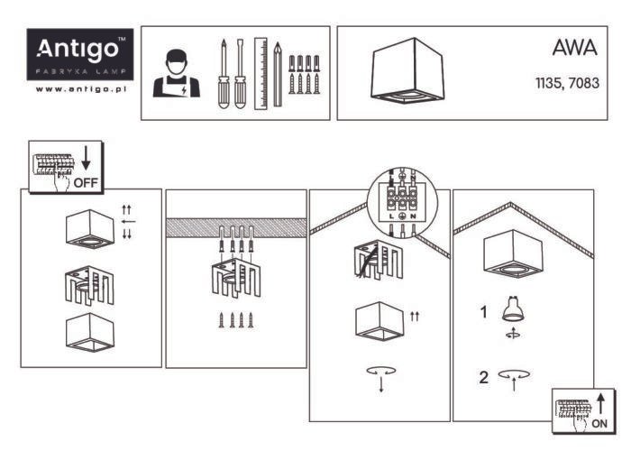 Shilo Awa plafonska lampa crna (100 mm) - Slika 2