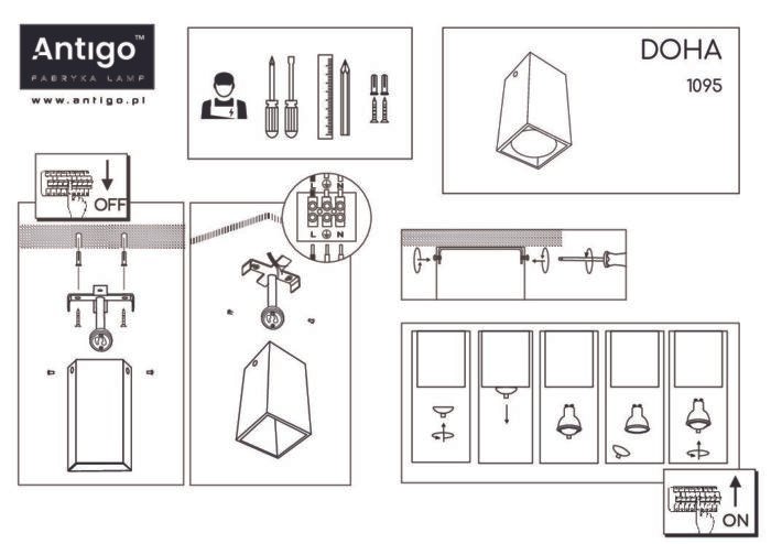 Shilo Doha plafonska lampa crna (80 mm) - Slika 2