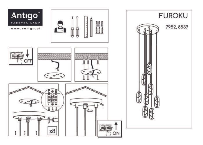Shilo Furoku visilica crna (2000 mm) 3000K - Slika 2