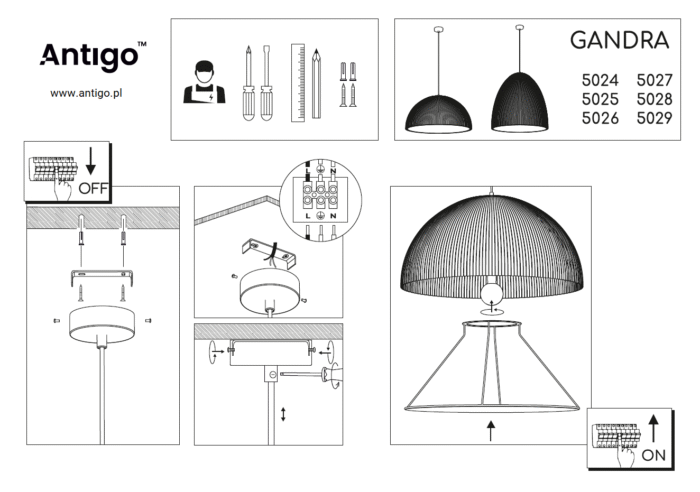 Shilo Gandra blenda za visilicu bela - Slika 3