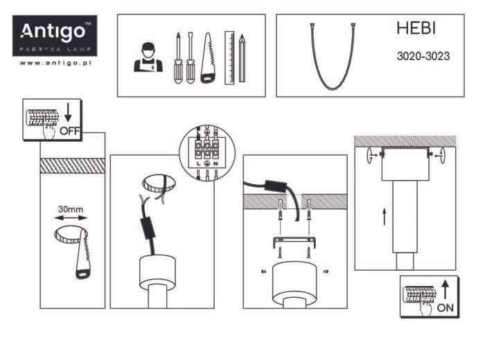 Shilo Hebi ugradna lampa crna 3000K - Slika 2