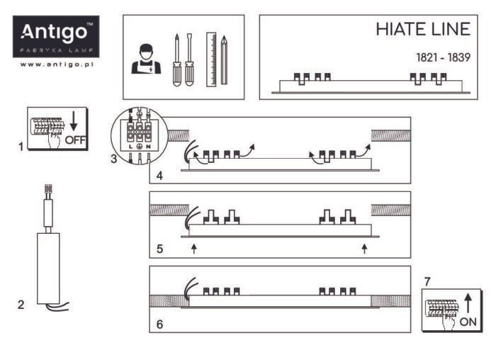 Shilo Hiate ugradna lampa crna (1500 mm) 3000K - Slika 3