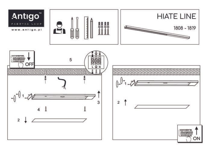 Shilo Hiate plafonska lampa bela (1200 mm) 3000K - Slika 3