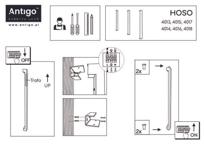 Shilo HOSO zidna lampa crna 4000K - Slika 2