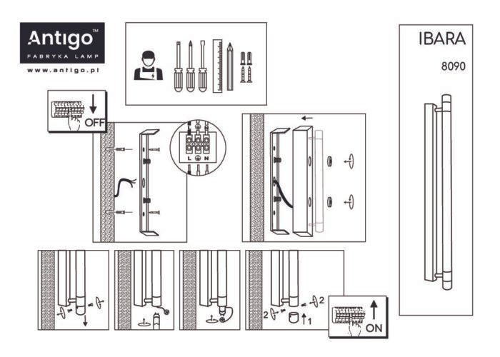 Shilo Ibara zidna lampa crna - Slika 2