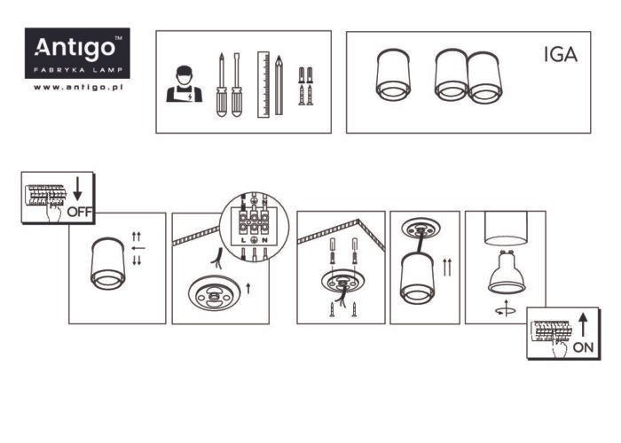 Shilo Iga plafonska lampa bela (95 mm) - Slika 2