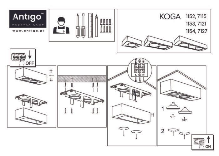 Shilo Koga plafonska lampa bela (80 mm) - Slika 2