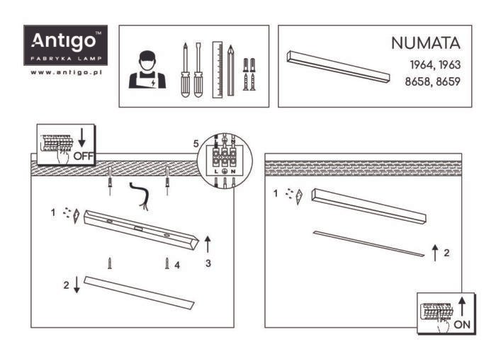 Shilo Numata plafonska lampa bela (900 mm) 3000K - Slika 3