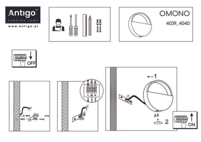 Shilo Omono zidna lampa bela (200 mm) - Slika 2