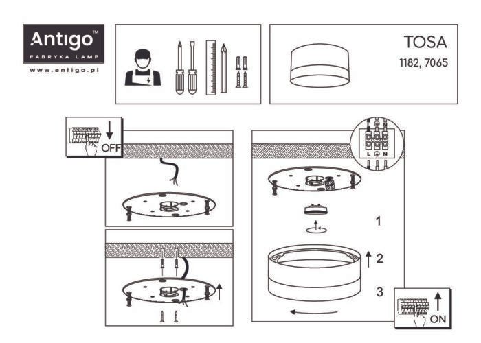 Shilo Tosa plafonska lampa bela (200 mm) - Slika 2