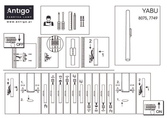 Shilo Yabu zidna lampa bela (700 mm) - Slika 2