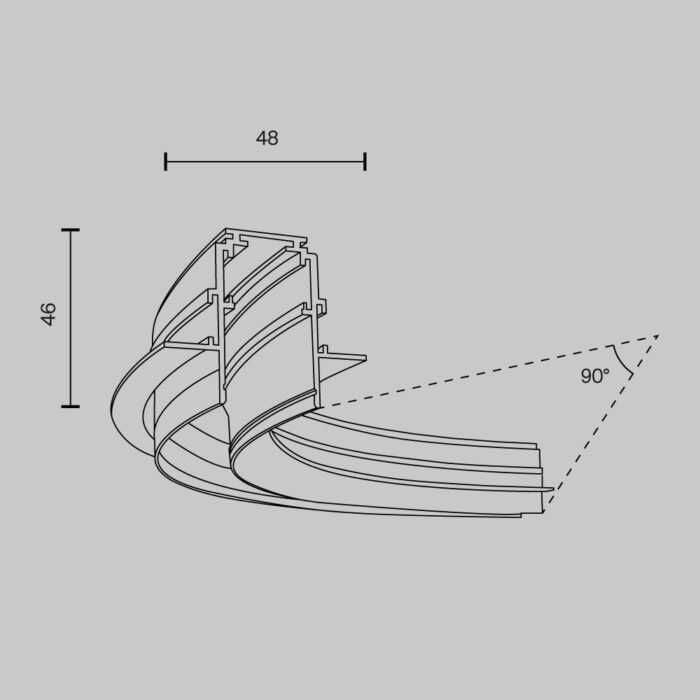 Maytoni Exility radius konektor R300 ugradni crni - Slika 6
