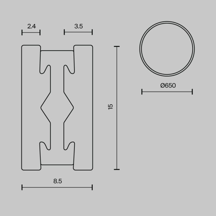 Maytoni Flarity okrugla modularna magnetna šina 650mm - Slika 2